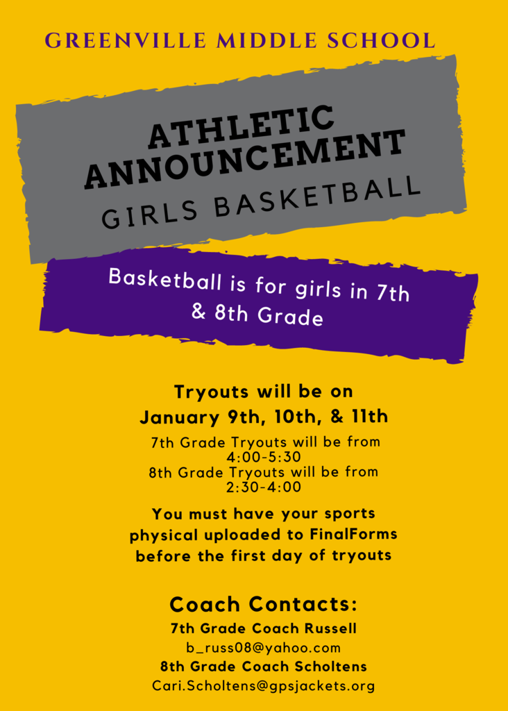 Girls Basketball Announcement